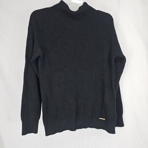 Michael Kors Black Pullover Sweater Waffle Texture Women's Size Small